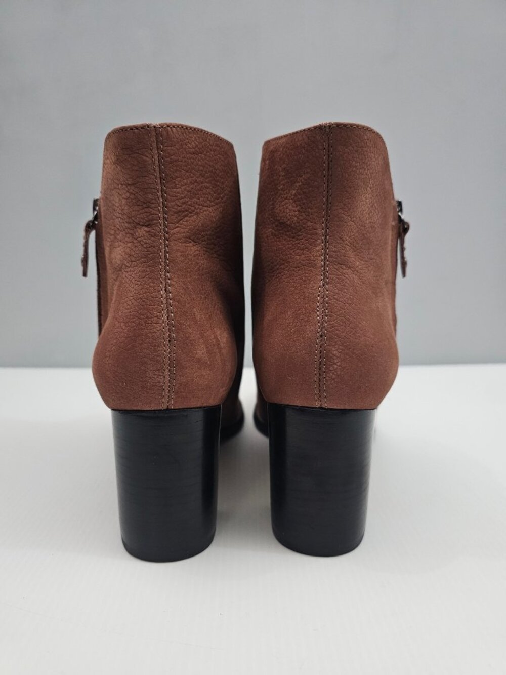 Marc Joseph Grand Central Ankle Boots Womens 10 Saddle Brown Leather Block Heel - Picture 8 of 14